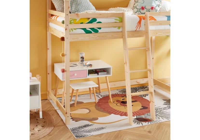 Lit mezzanine TINY pin naturel 90x190 sommier inclus