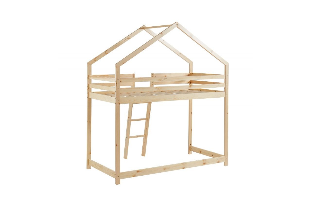 Lit mezzanine TINY pin naturel 90x190 sommier inclus