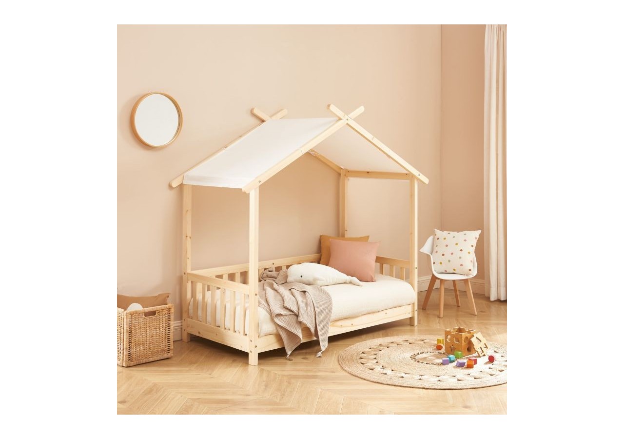 Lit tente TINY pin massif 70x140 sommier inclus