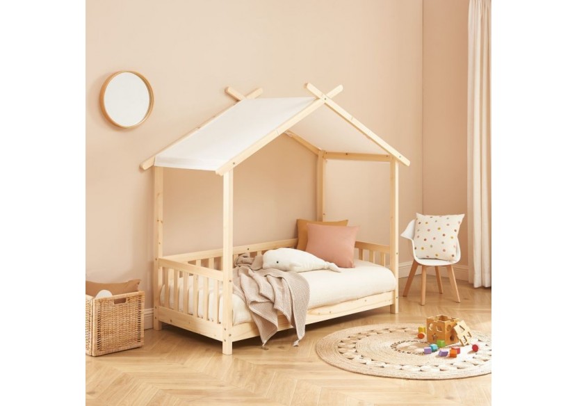 Lit tente TINY pin massif 70x140 sommier inclus