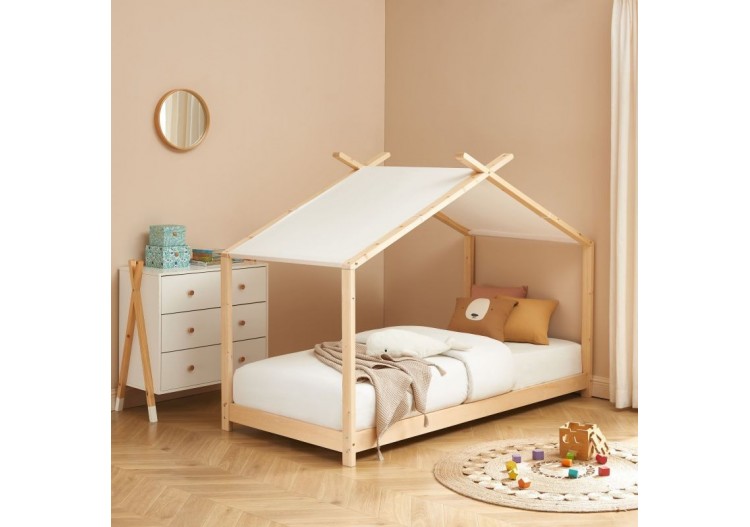 Lit tente TINY pin massif 90x190 sommier inclus 2