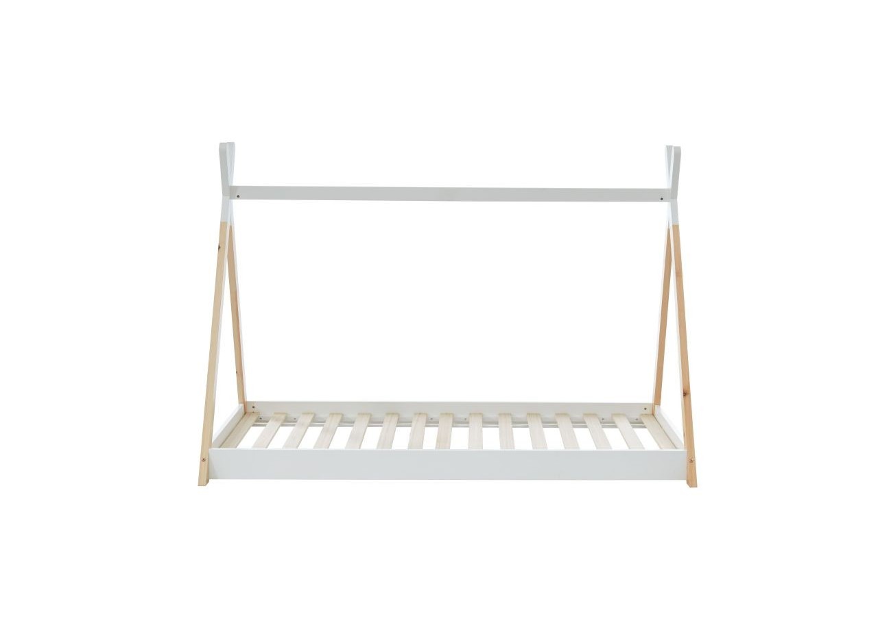 Lit enfant tipi TINY pin blanc 90x190 sommier inclus