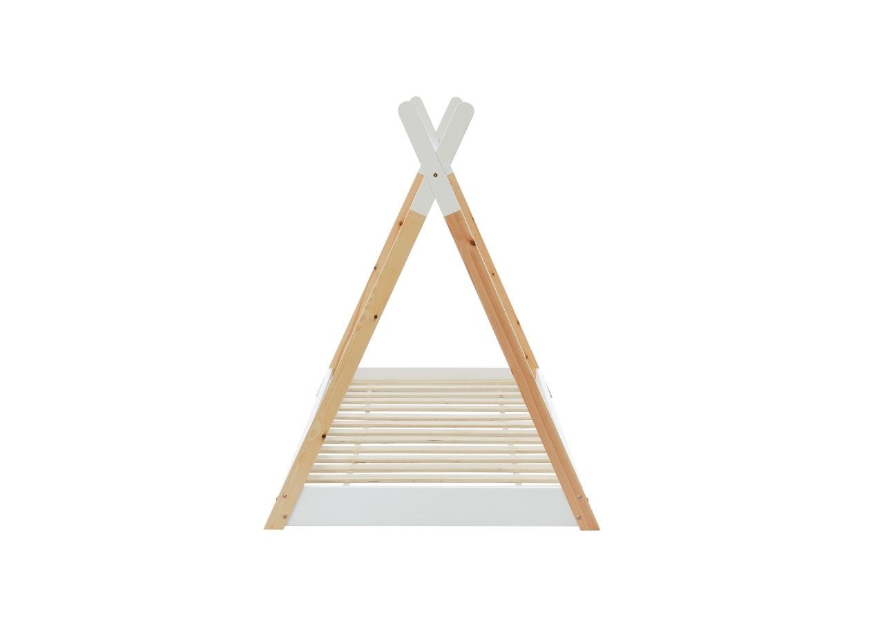 Lit enfant tipi TINY pin blanc 90x190 sommier inclus