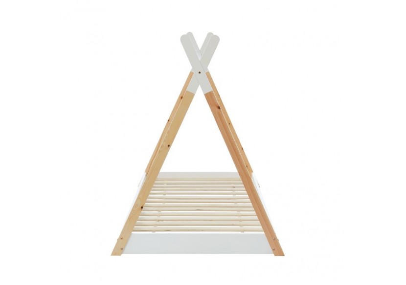 Lit enfant tipi TINY pin blanc 90x190 sommier inclus