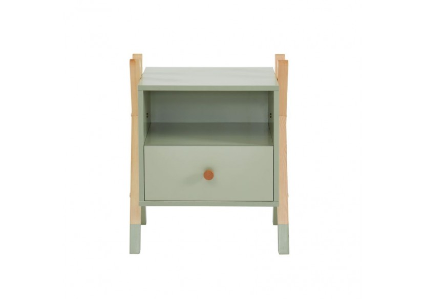 Table de chevet TIPI vert 1 tiroir