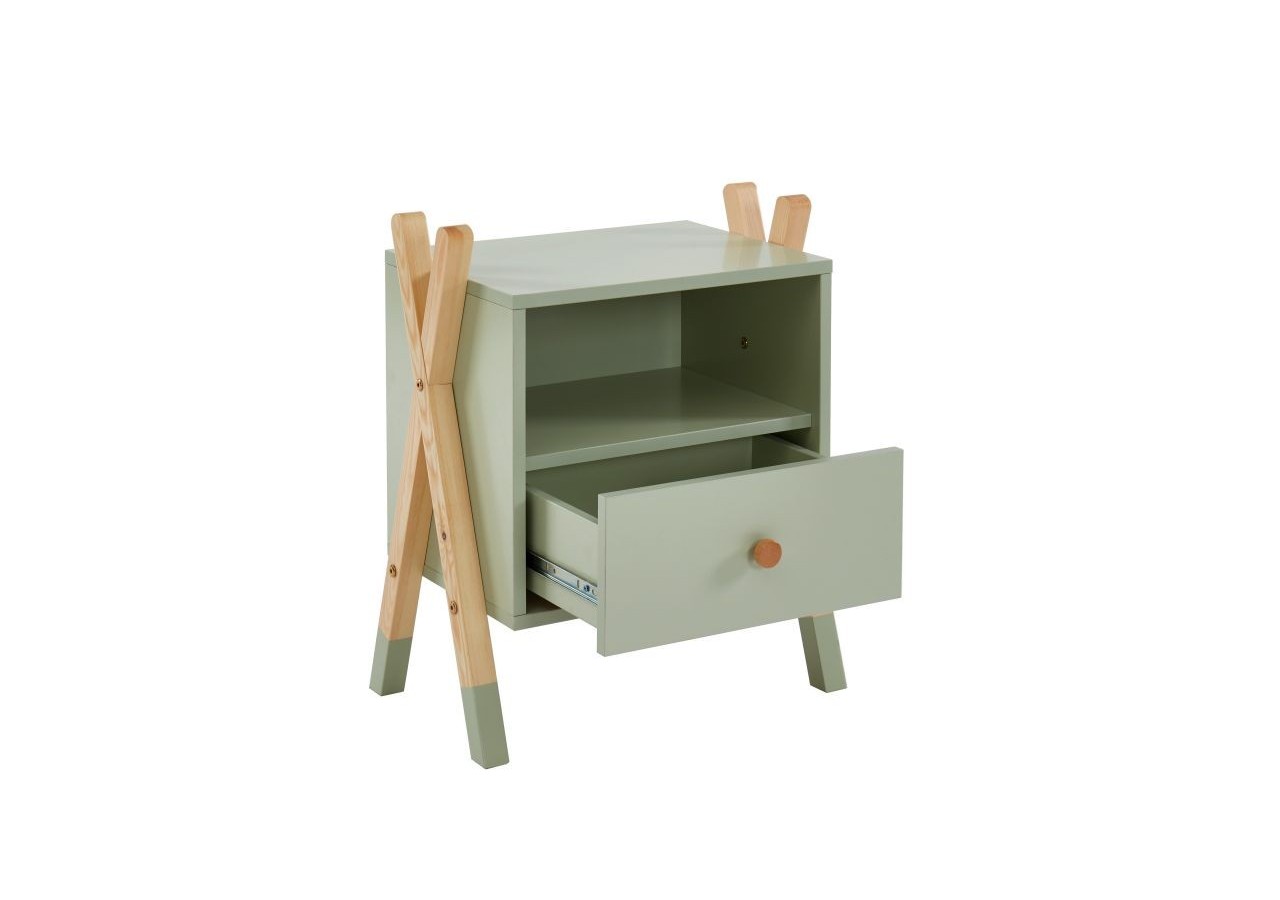 Table de chevet TIPI vert 1 tiroir