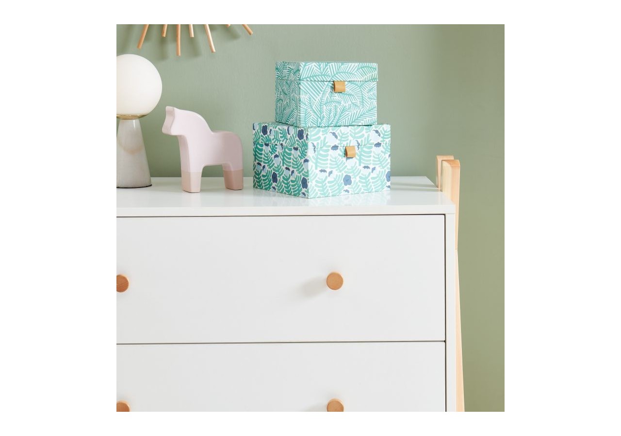 Commode TIPI blanc 3 tiroirs 81cm