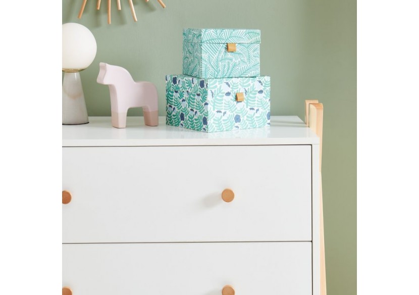 Commode TIPI blanc 3 tiroirs 81cm