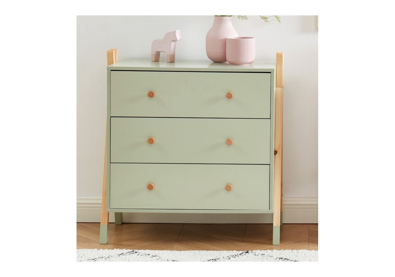 Commode TIPI vert 3 tiroirs 81cm