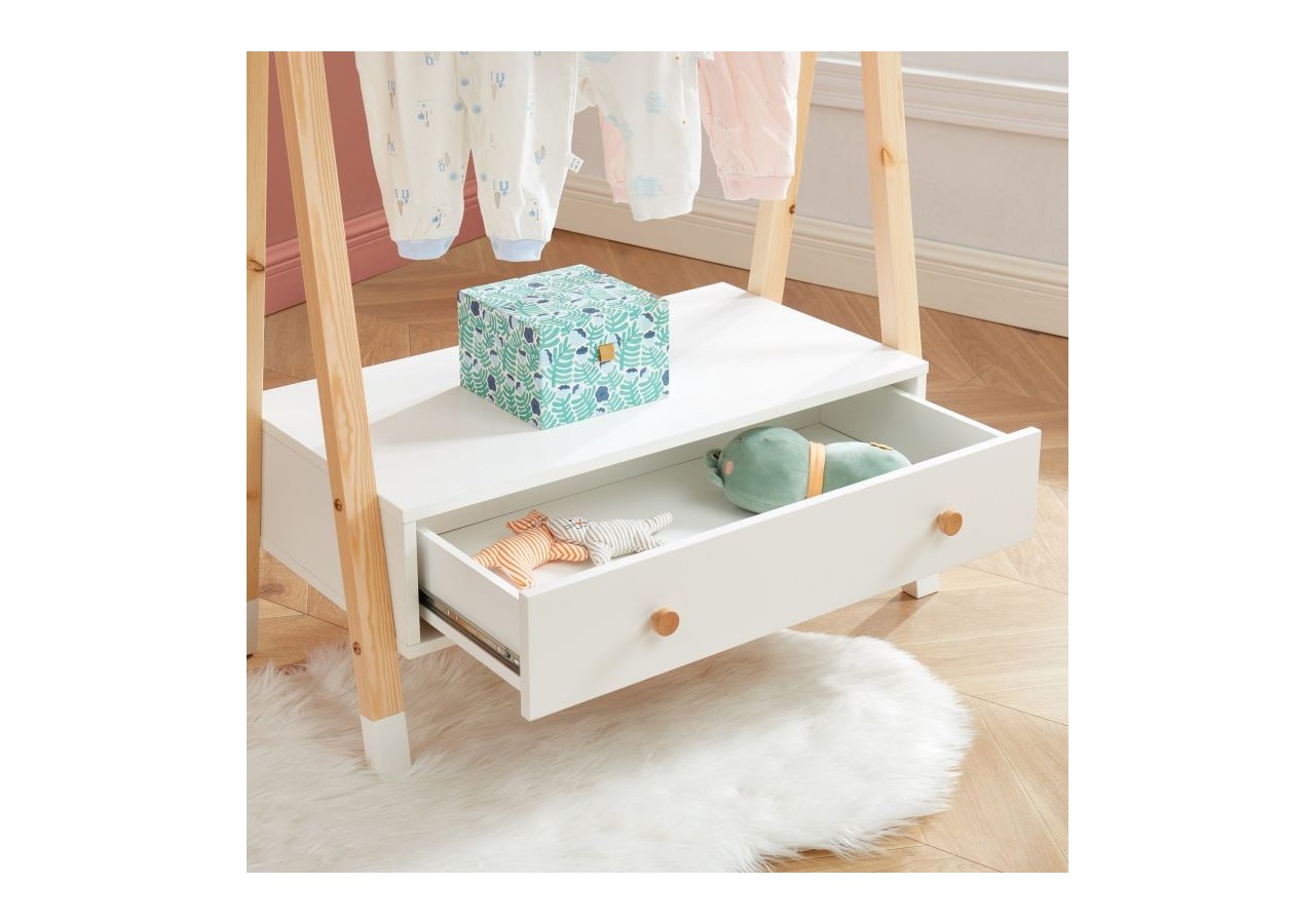 Portant TIPI blanc 1 tiroir