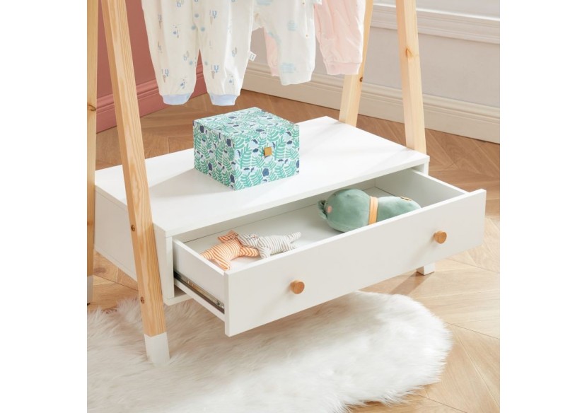 Portant TIPI blanc 1 tiroir