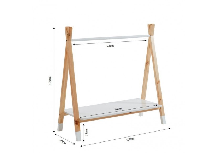 Portant TIPI blanc 80cm