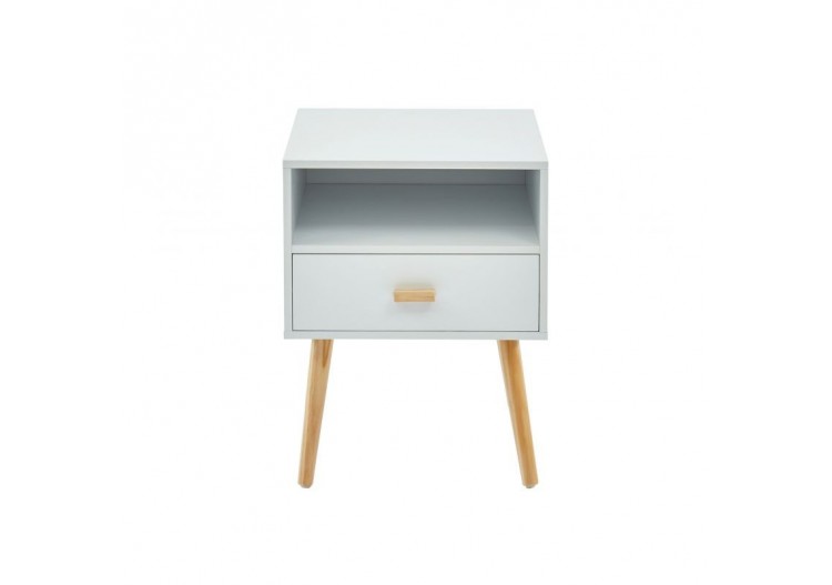 Table de chevet ULOS blanc 1 tiroir 40cm