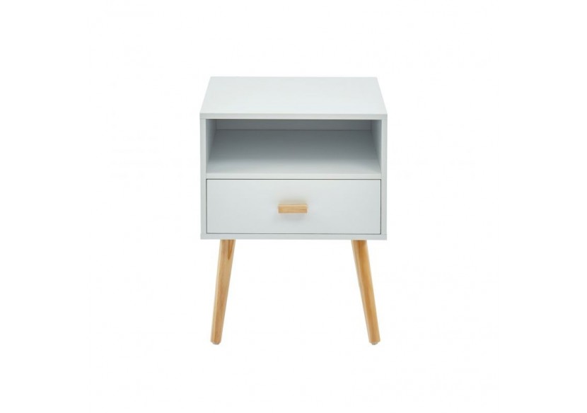 Table de chevet ULOS blanc 1 tiroir 40cm