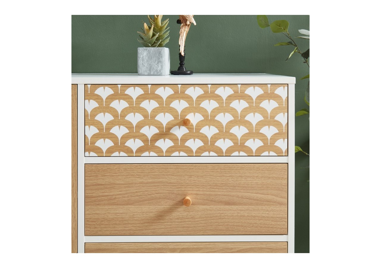 Buffet UTAH blanc et effet chêne 150cm