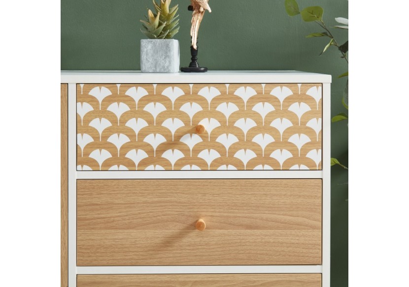 Buffet UTAH blanc et effet chêne 150cm