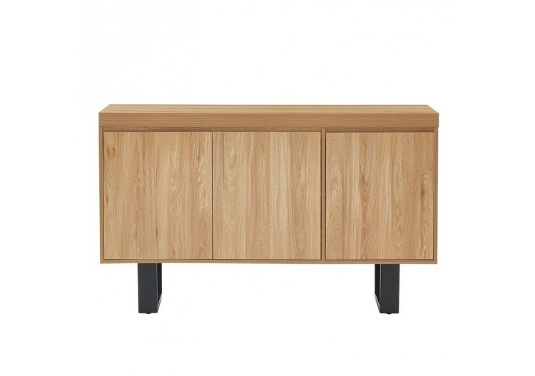 Buffet FELIX effet chêne et métal 140cm