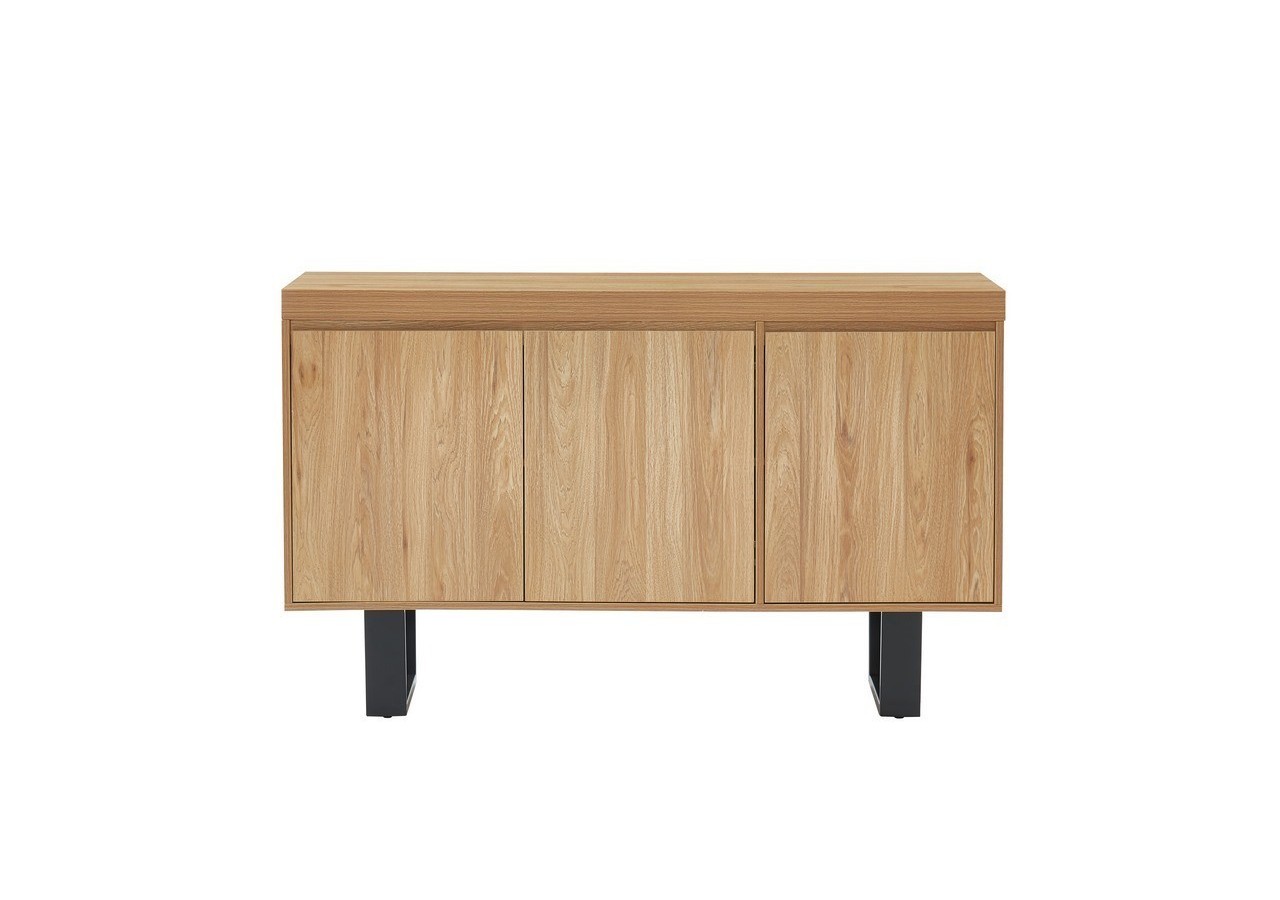 Buffet FELIX effet chêne et métal 140cm