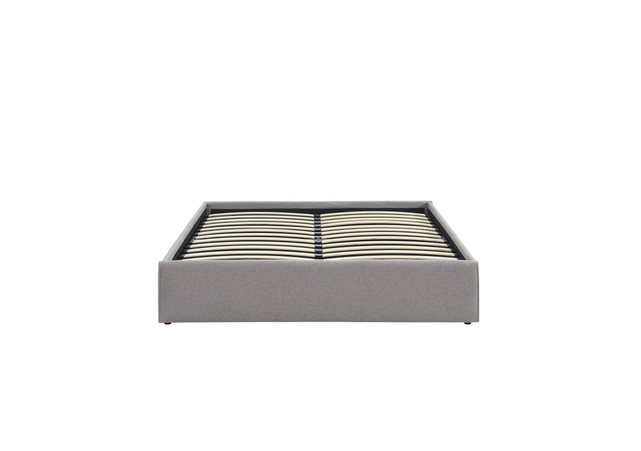 Lit coffre SAKURA tissu gris chiné 140x190 sommier inclus