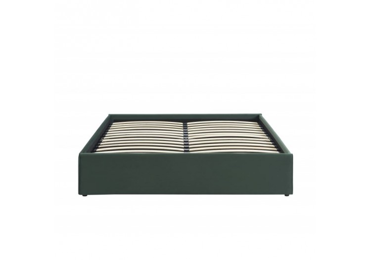 Lit coffre SAKURA velours vert forêt 160x200 sommier inclus