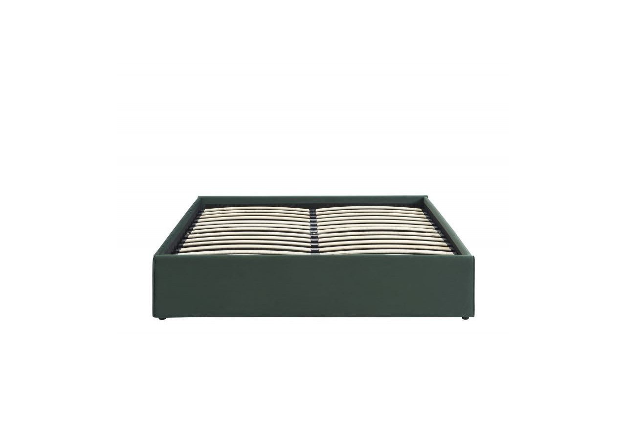 Lit coffre SAKURA velours vert forêt 160x200 sommier inclus