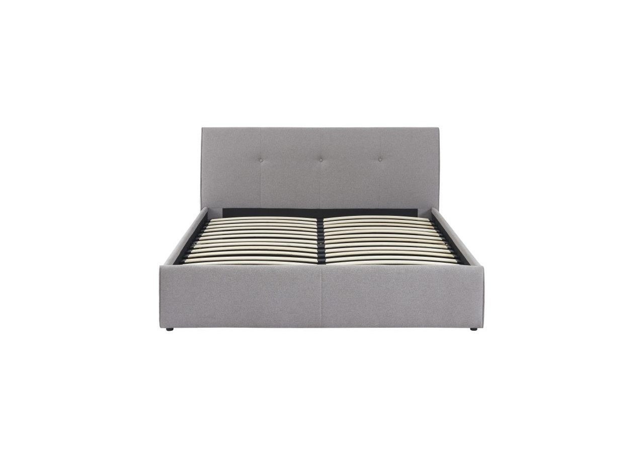 Lit coffre SEGURO tissu gris chiné 160x200 sommier inclus