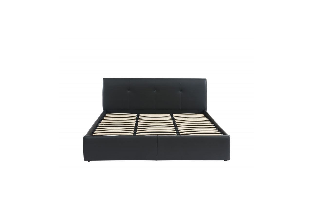 Lit coffre SEGURO simili noir 180x200 sommier inclus