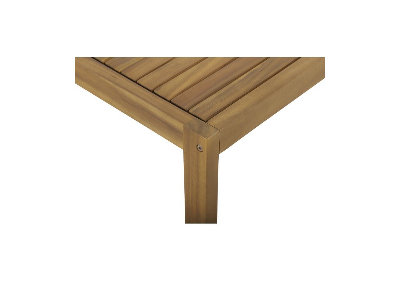 Salon de jardin LAFITENIA en bois d’acacia FSC et corde 4 places coussins beige