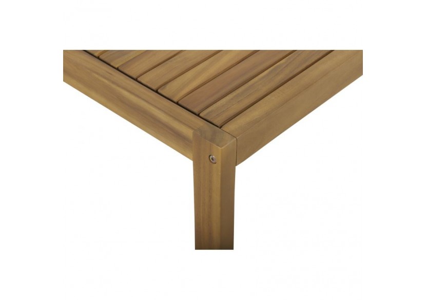 Salon de jardin LAFITENIA en bois d’acacia FSC et corde 4 places coussins beige