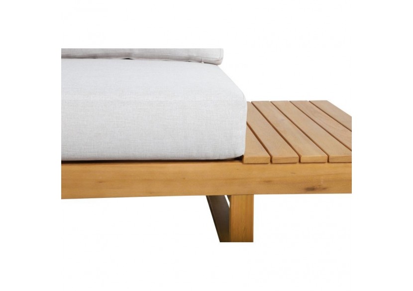 Salon de jardin MONTANA bois d'acacia coloris gris clair 5 places