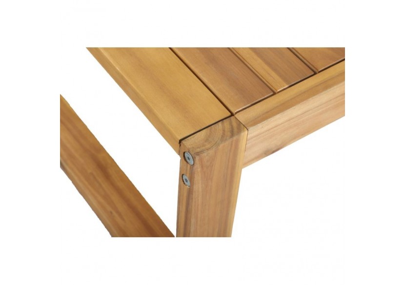 Salon de jardin OLBIA en bois d’acacia coussins verts