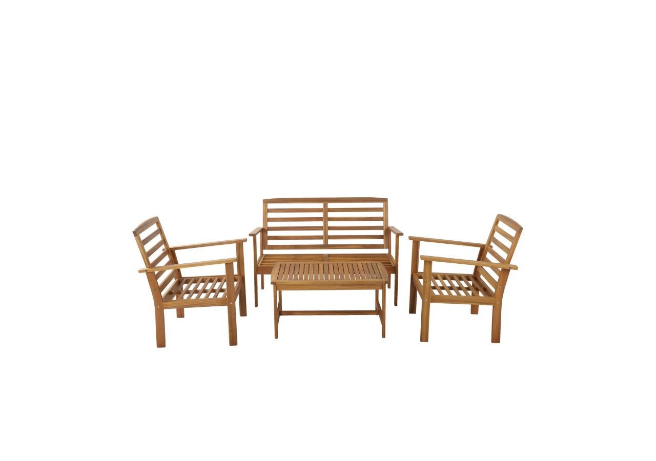 Salon de jardin LOMA en bois d'acacia coloris vert 4 places