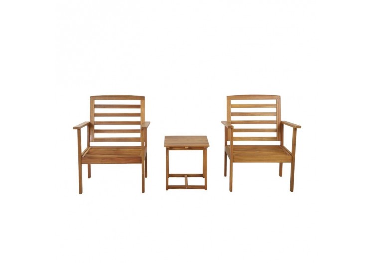 Salon de jardin LOMA en bois d'acacia 2 places coloris terracotta