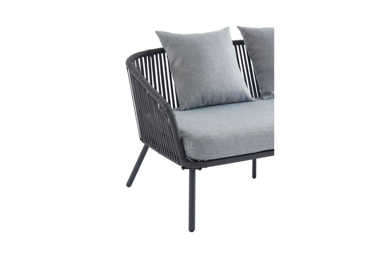 Salon de jardin HAVANA en métal et corde coloris gris 4 places