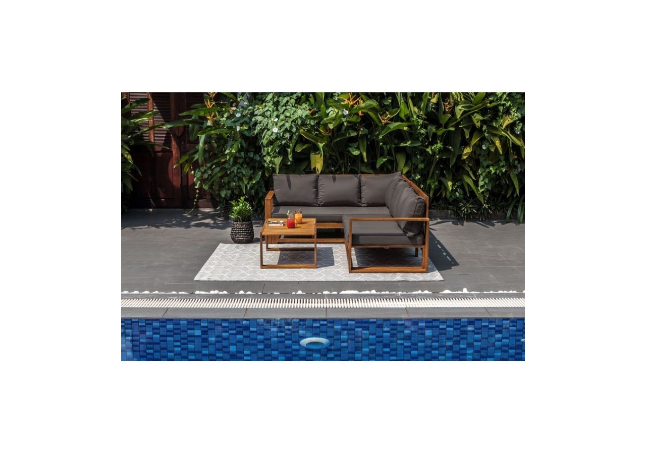 Salon de jardin BELHARRA en bois d'acacia 4 places coloris gris