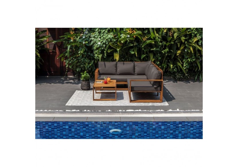 Salon de jardin BELHARRA en bois d'acacia 4 places coloris gris