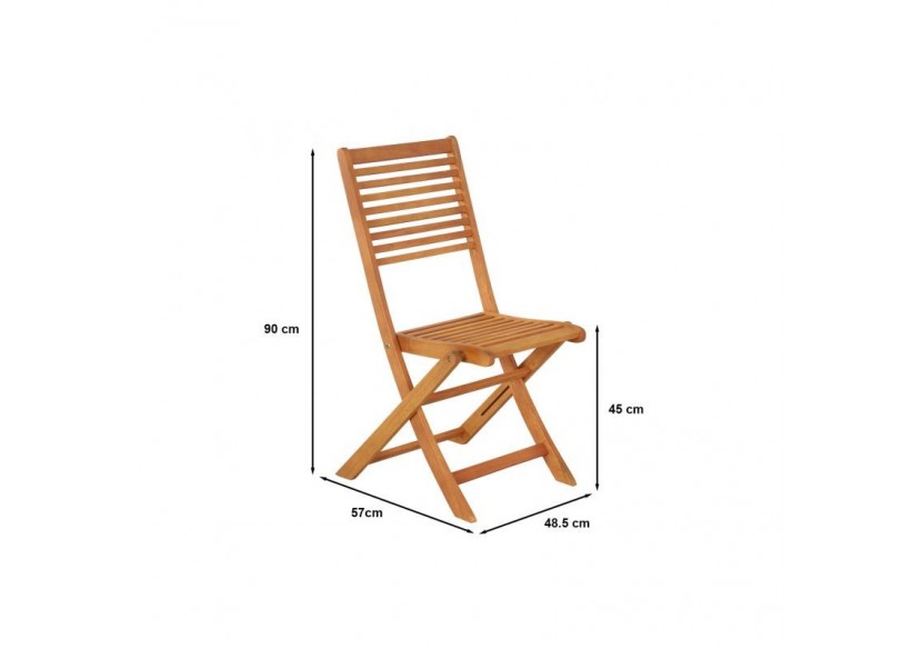 Ensemble repas jardin CARINI en bois d'eucalyptus FSC 8 places
