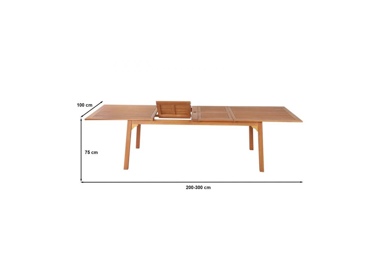 Ensemble repas jardin CARINI en bois d'eucalyptus FSC 8 places
