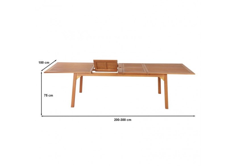 Ensemble repas jardin CARINI en bois d'eucalyptus FSC 8 places