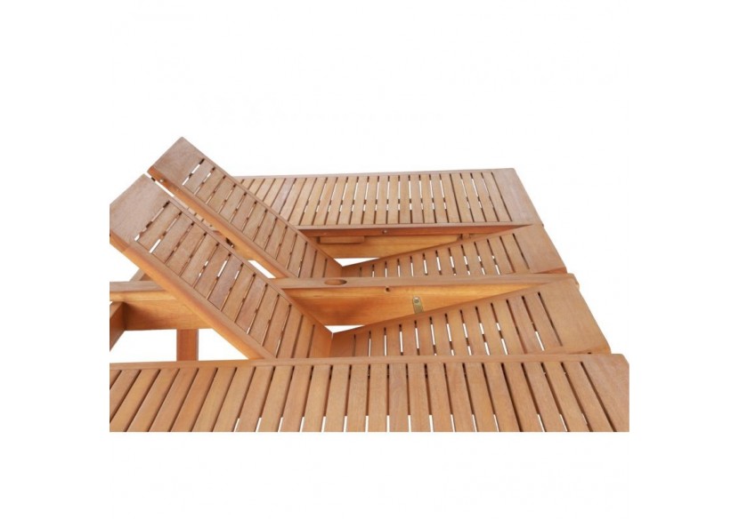 Ensemble repas jardin CARINI en bois d'eucalyptus FSC 8 places