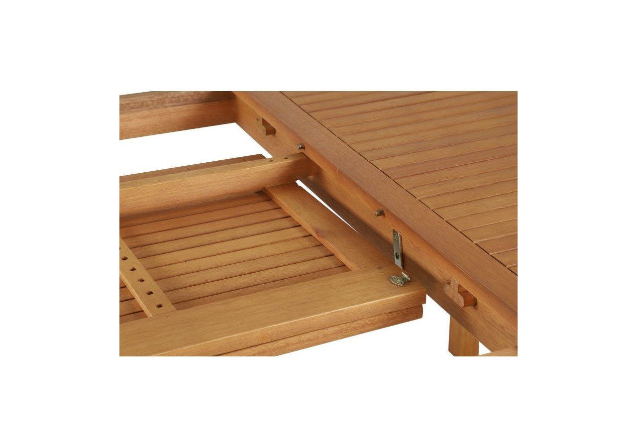 Ensemble repas de jardin SORA en bois d'eucalyptus 8 places 180-240 cm