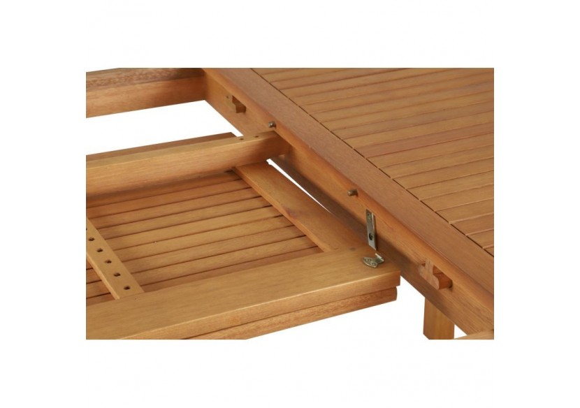 Ensemble repas de jardin SORA en bois d'eucalyptus 8 places 180-240 cm