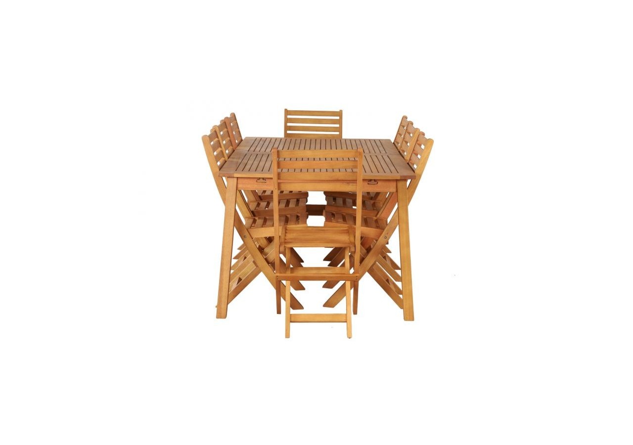 Ensemble repas de jardin SORA en bois d'eucalyptus 8 places 180-240 cm