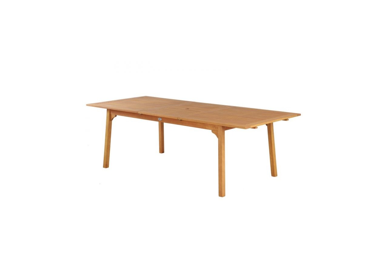 Ensemble repas de jardin SORA en bois d'eucalyptus 8 places 180-240 cm