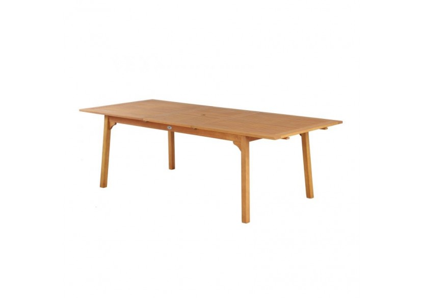 Ensemble repas de jardin SORA en bois d'eucalyptus 8 places 180-240 cm