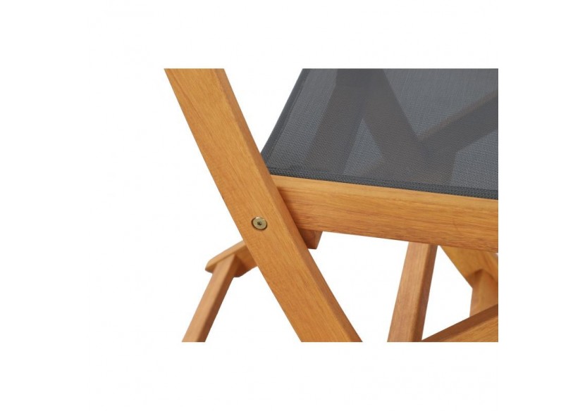 Ensemble repas de jardin SORA en bois d'eucalyptus 6 places 120-180 cm