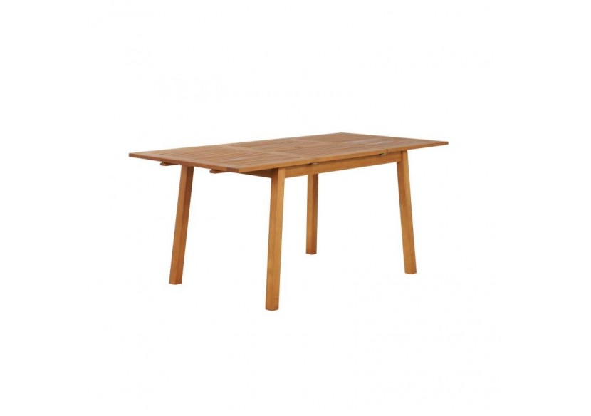 Ensemble repas de jardin SORA en bois d'eucalyptus 6 places 120-180 cm