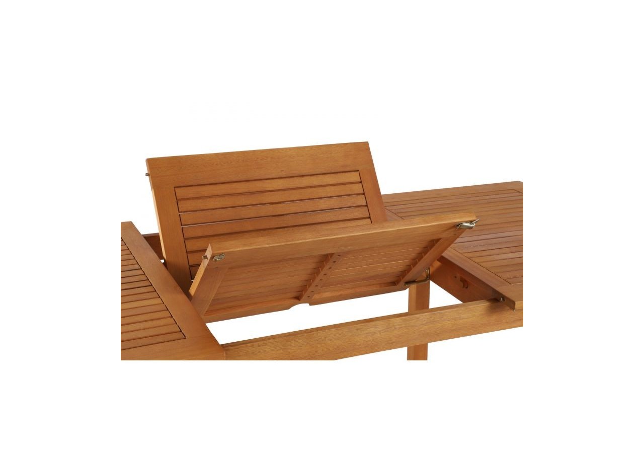 Ensemble repas de jardin SORA en bois d'eucalyptus 6 places 120-180 cm