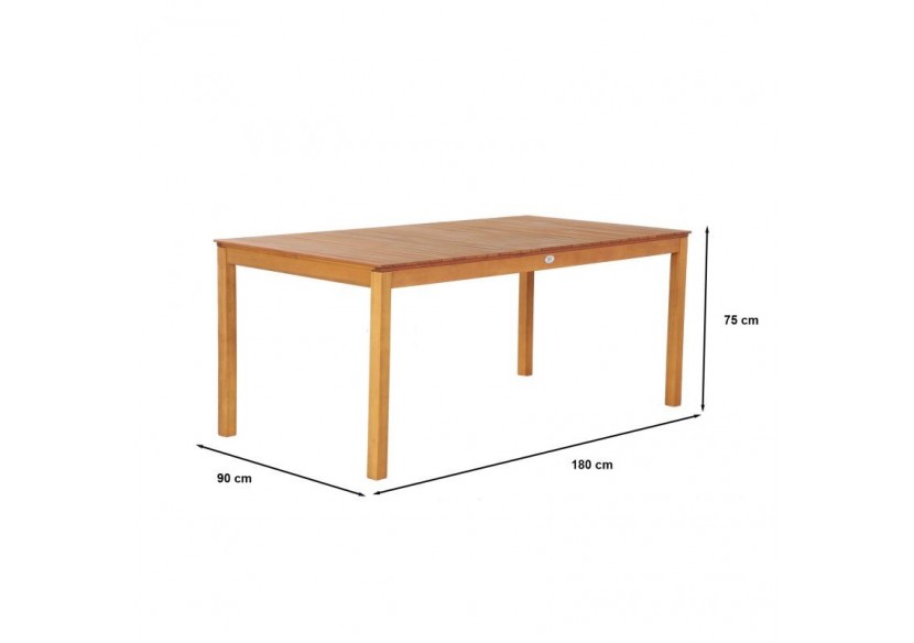 Ensemble repas de jardin SARNO en bois d'eucalyptus 8 places 180 cm