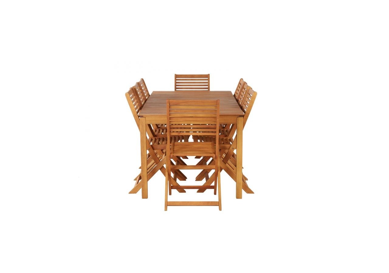 Ensemble repas de jardin SARNO en bois d'eucalyptus 8 places 180 cm